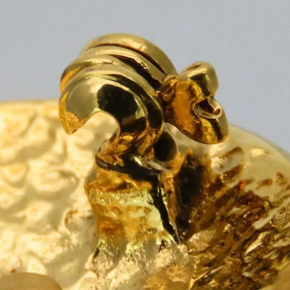 CHANEL Gold Logo Brooch